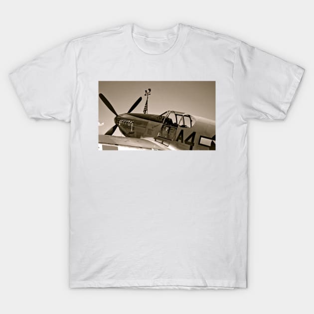 Tuskegee P-51 Mustange Vintage Fighter Plane T-Shirt by Scubagirlamy